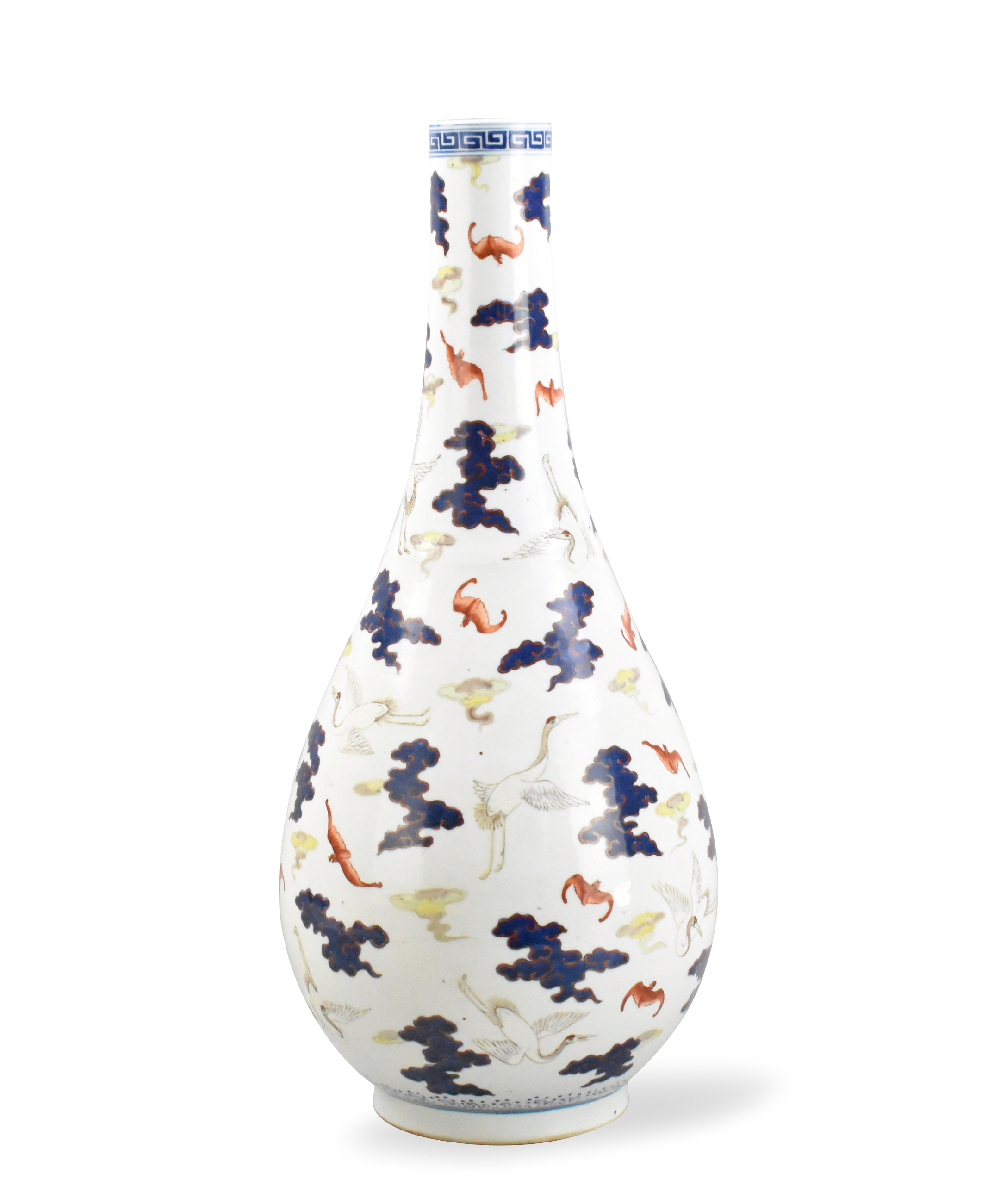 Appraisal: A Chinese large famille rose vase with cranes and bats