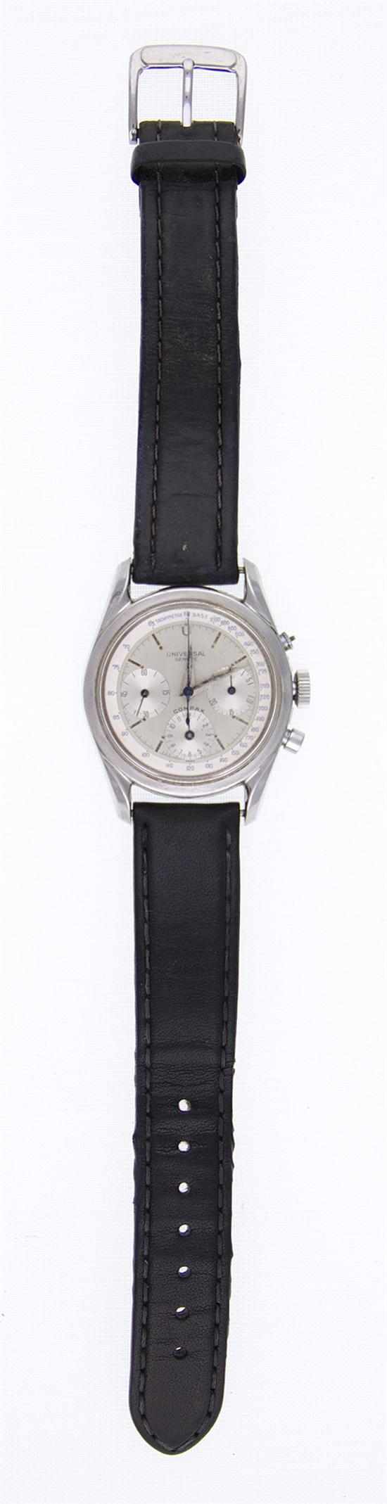 Appraisal: Universal Compax Chronograph gentlemen's wristwatch circa stainless steel case jewel