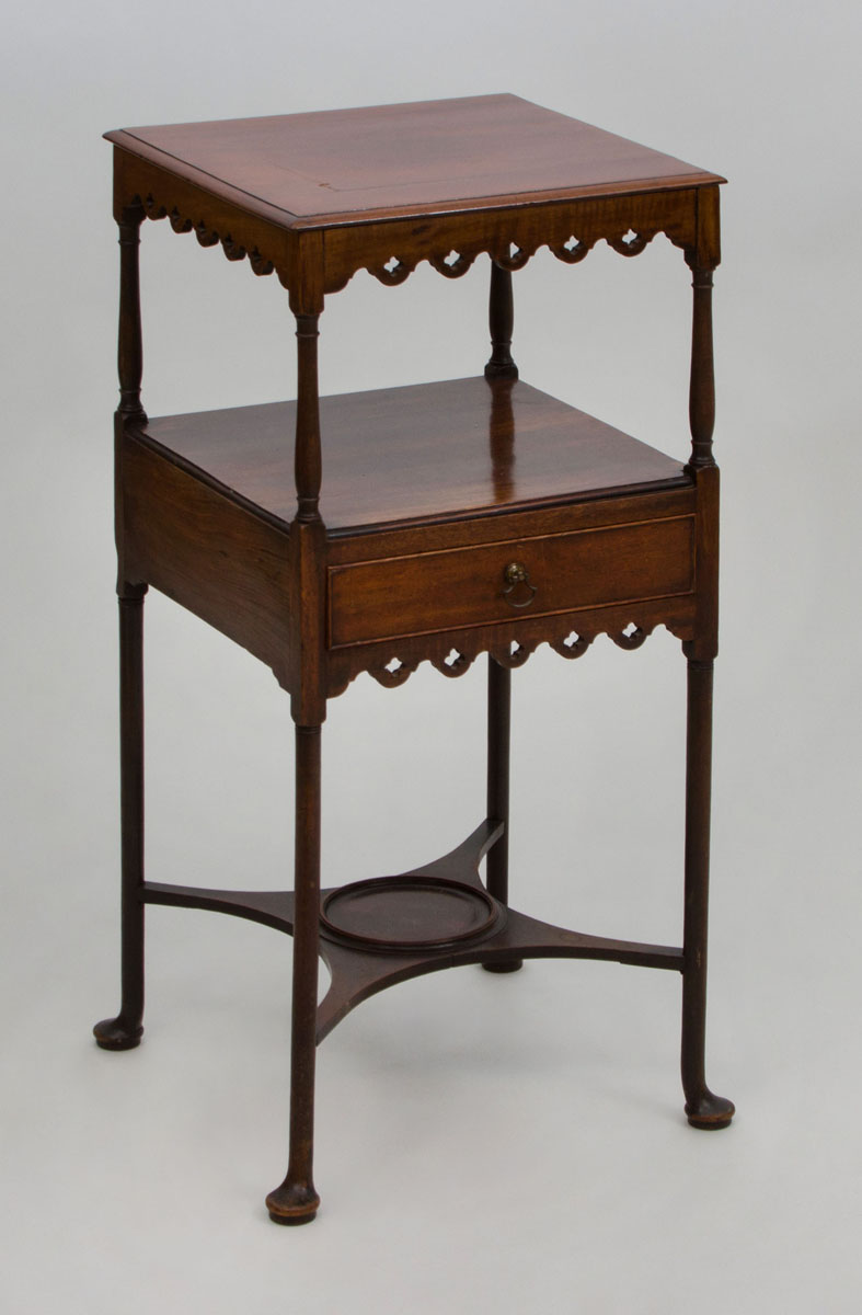 Appraisal: GEORGE III STYLE CARVED MAHOGANY WASH STAND With replaced top