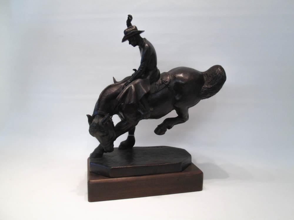 Appraisal: EDWARD B QUIGLEY Oregon - Original bronze sculpture Buckaroo having