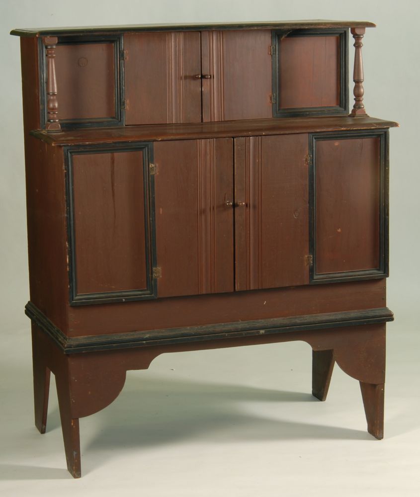 Appraisal: PAINTED WAINSCOT CABINET Plymouth County MA th CenturyIn an early