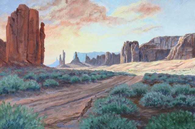 Appraisal: Framed acrylic on canvas painting Monument Valley signed lower left