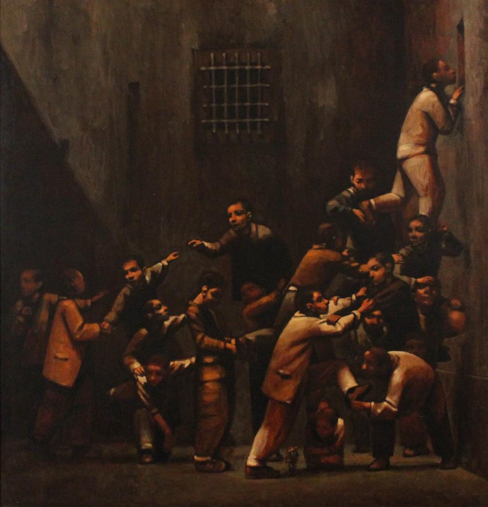 Appraisal: ANDREW GADD BRITISH - THE UNFORTUNATE ESCAPE Oil on canvas