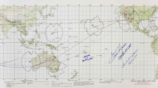 Appraisal: Earth Orbit Chart AEO Apollo Mission April With full degree