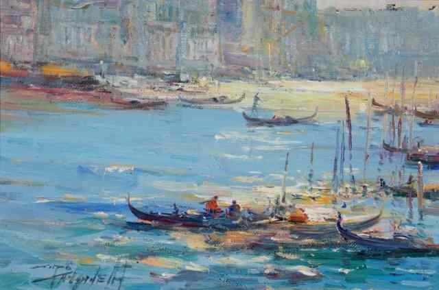 Appraisal: CIRO CANZANELLA b Venice Canal signed lower left oils on