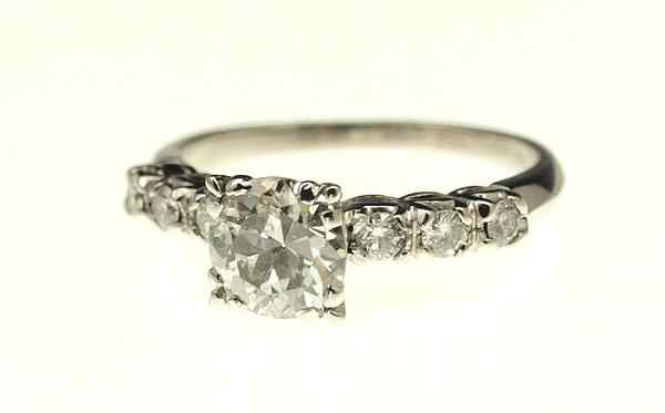 Appraisal: PLATINUM AND CT CENTER DIAMOND ENGAGEMENT RING Platinum ring contains