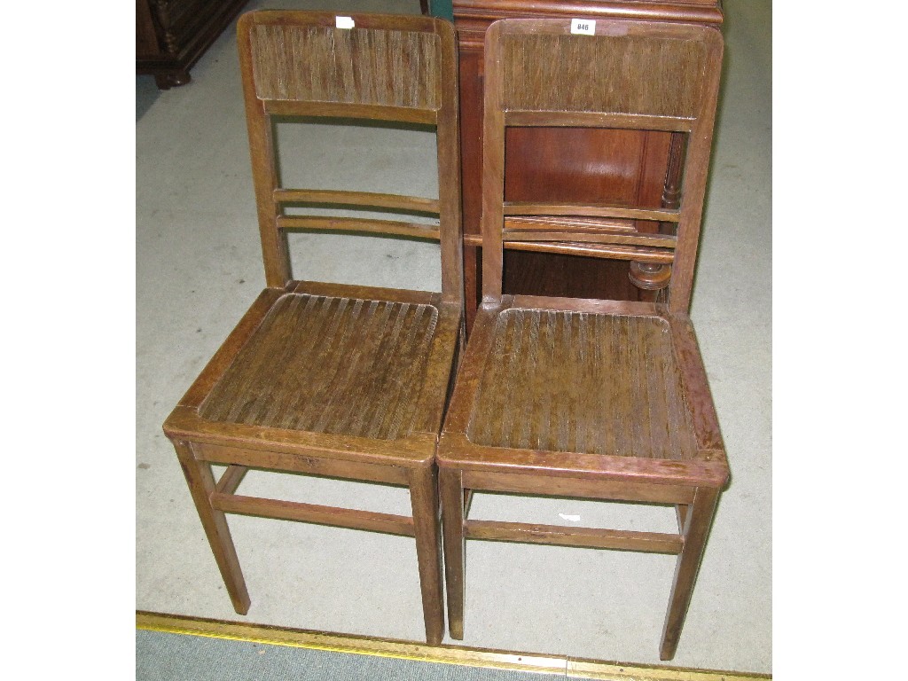 Appraisal: Pair of Arts and Crafts oak side chairs