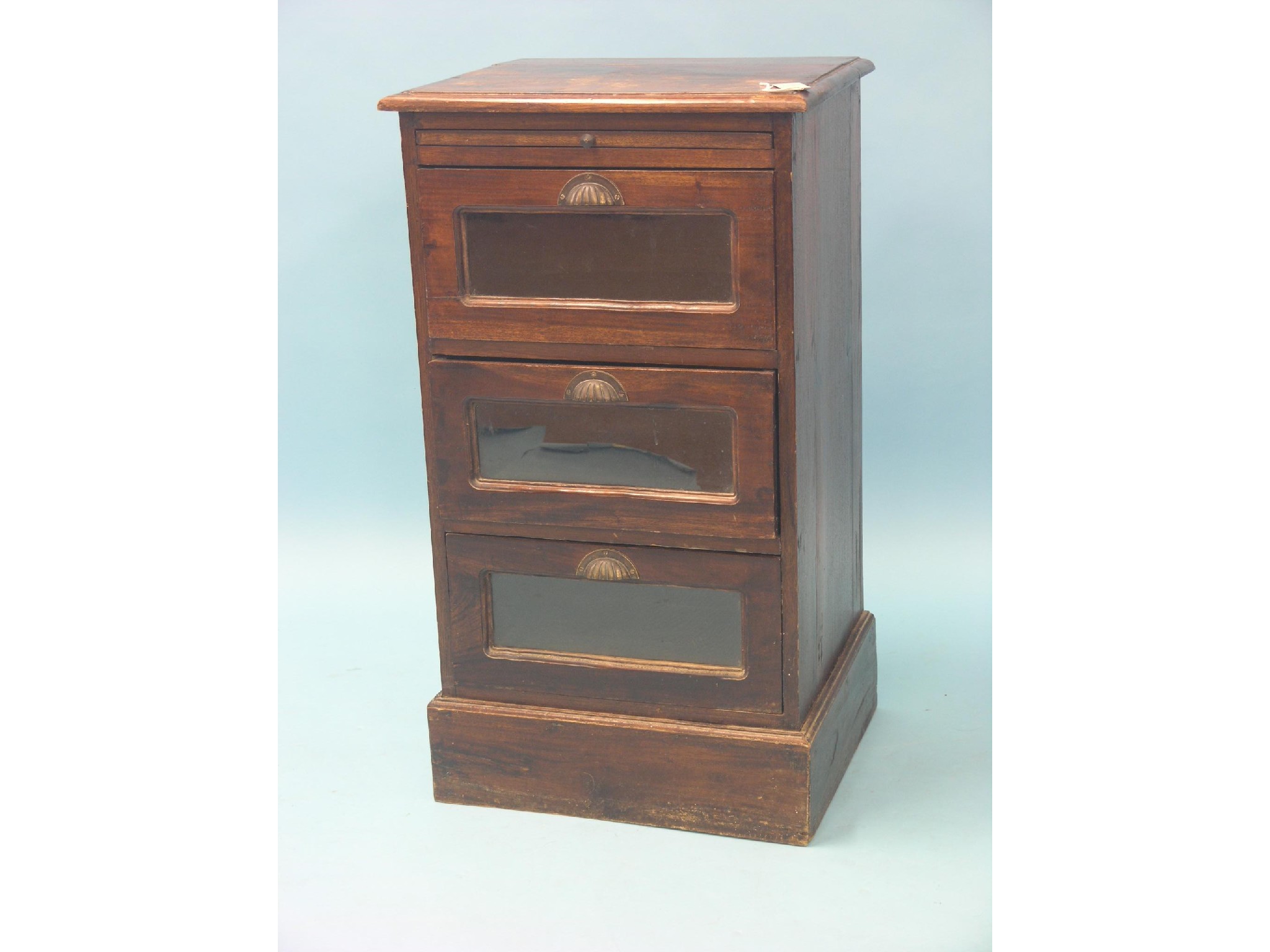 Appraisal: An early th century mahogany filing chest three drawers with