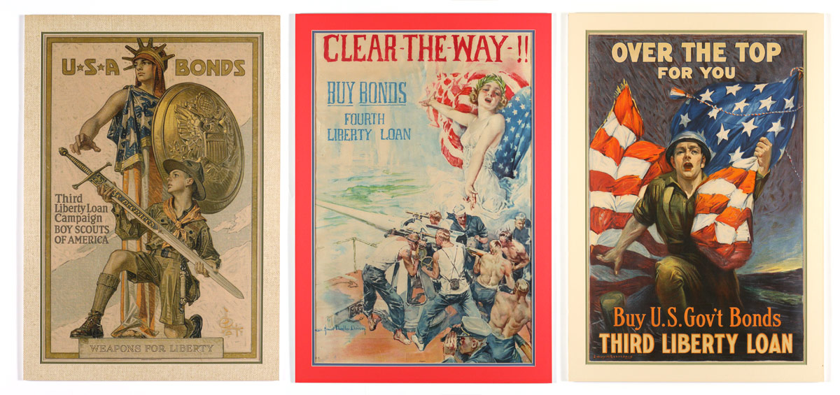 Appraisal: ORIGINAL WWI LIBERTY BOND WAR POSTERS posters total to include