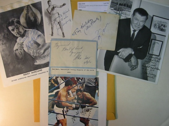 Appraisal: SPORTS--BOXING Group of items Signed or Signed and Inscribed Format