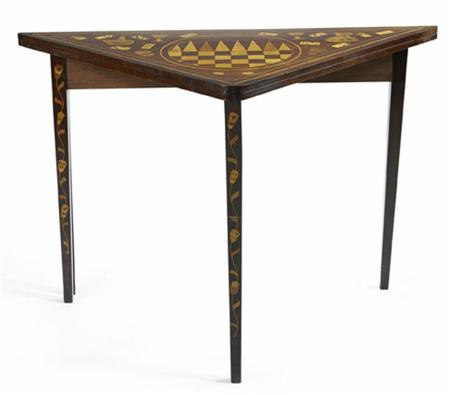 Appraisal: A th century Dutch walnut and marquetry card table the