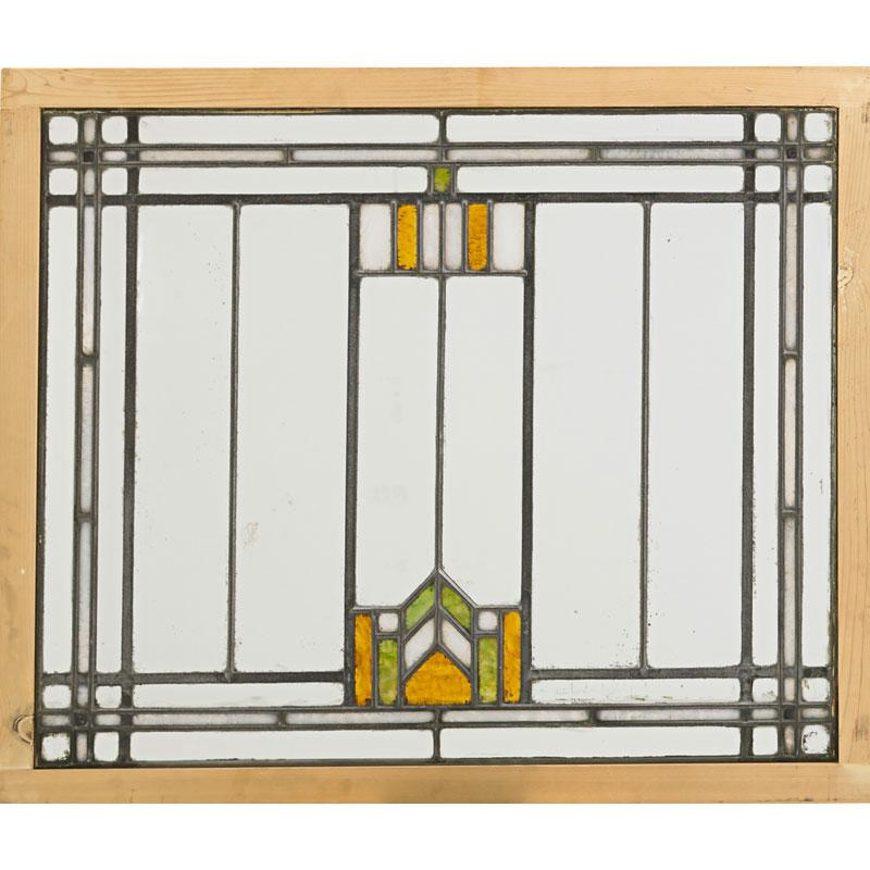 Appraisal: PRAIRIE SCHOOL Stained glass window Condition Report Minor short cracks