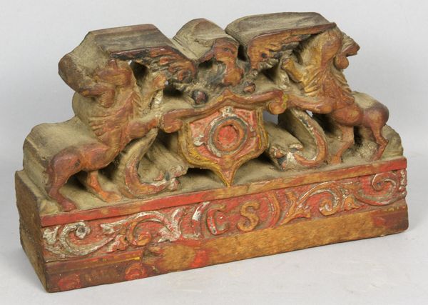 Appraisal: th Century woodcarving x carved by Crowninshield some paint loss