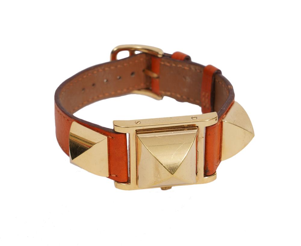 Appraisal: HERMES VINTAGE MEDOR GOLD PLATED WATCHHermes Vintage Medor Gold Plated