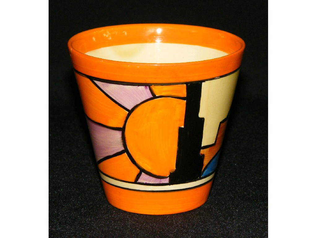 Appraisal: Clarice Cliff 'Sunray' Bizarre conical beaker high