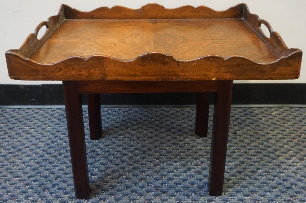 Appraisal: GEORGE III WALNUT BUTLER'S TRAY ON LATER STAND X X