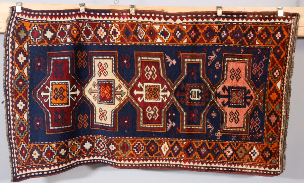 Appraisal: - Old Kazak Rug Old Kazak rug ' x '