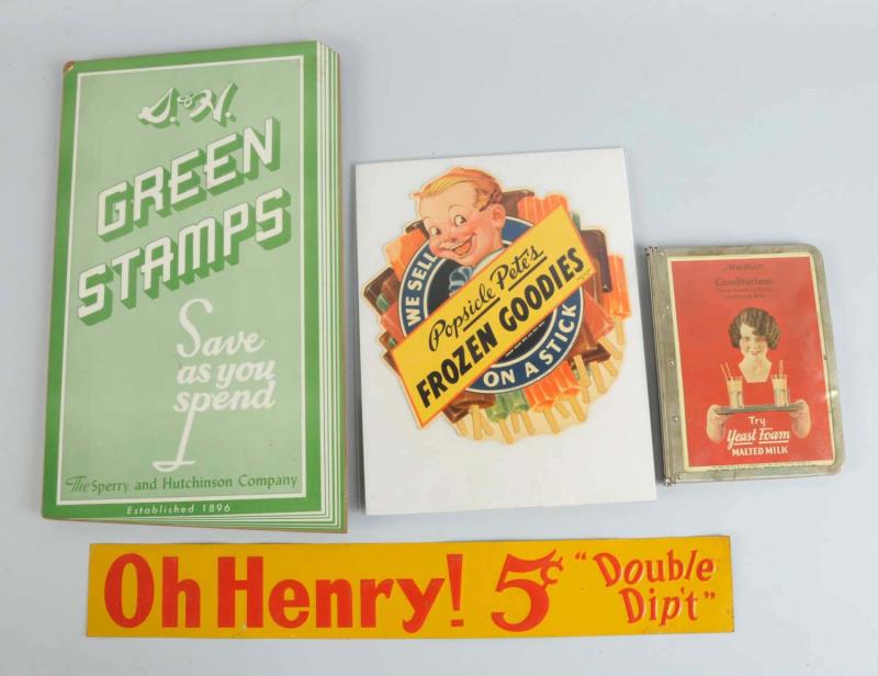 Appraisal: Lot Of Assorted Advertisements Pieces This lot includes an OH