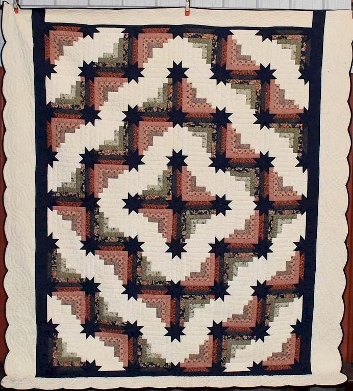 Appraisal: Hand stitched Amish quilt Hand stitched Amish quilt x Condition