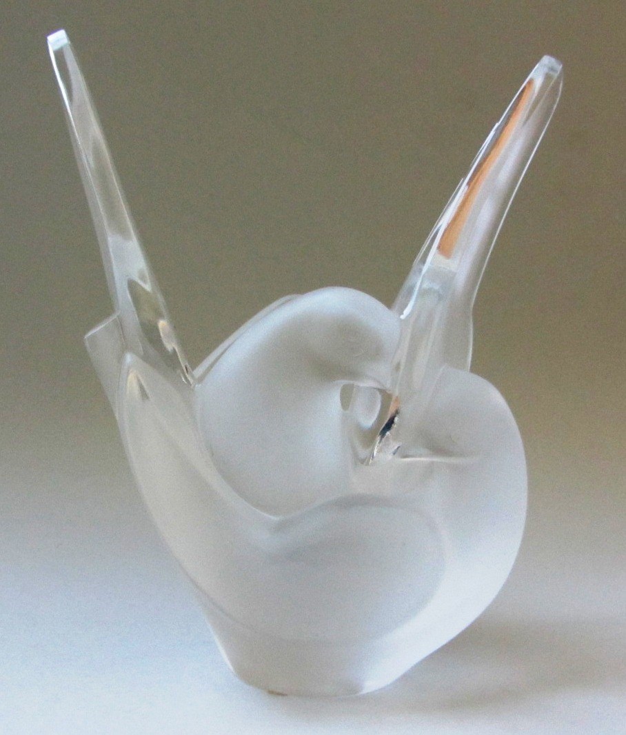 Appraisal: A modern Lalique clear and frosted glass vase moulded with