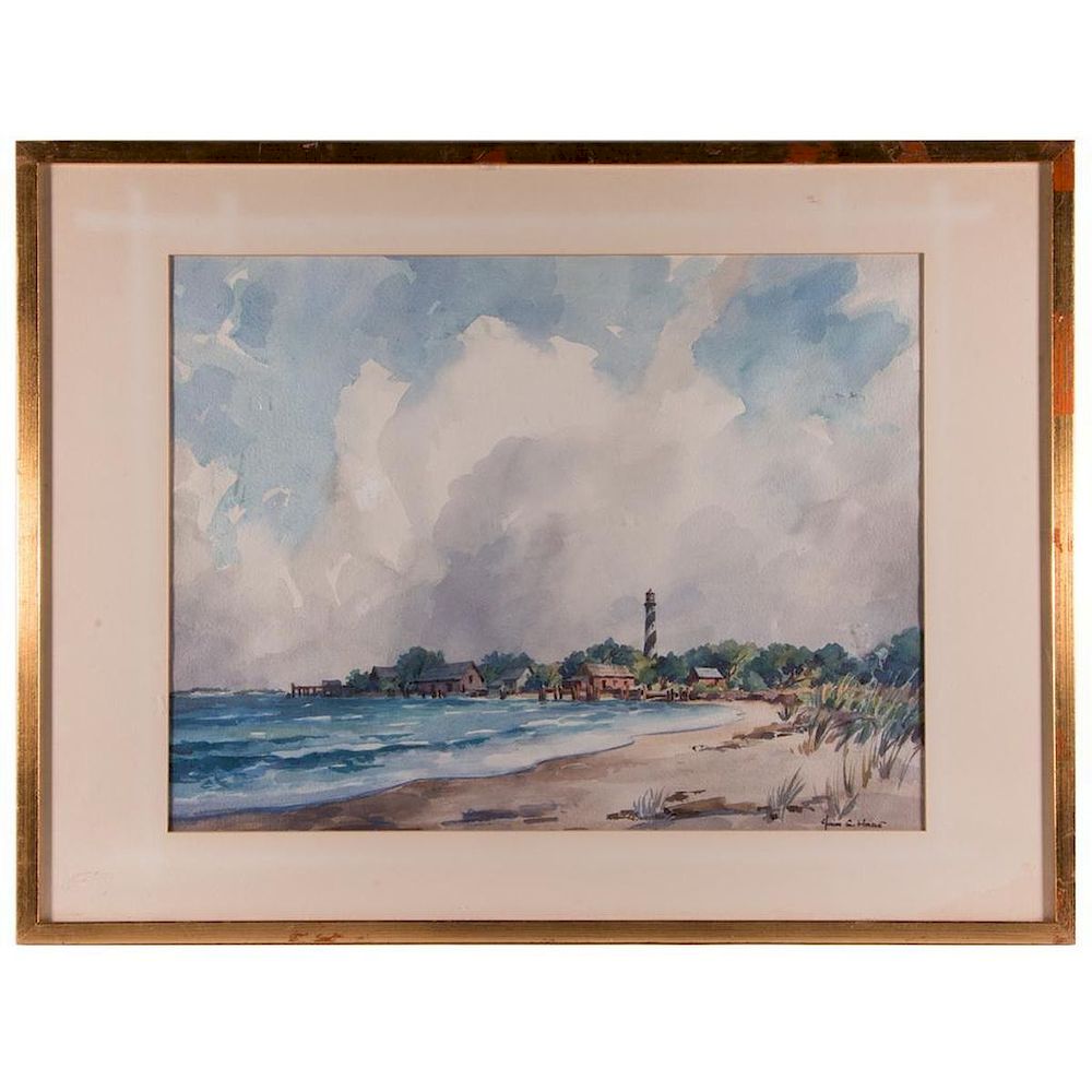 Appraisal: American Coastal watercolor John Cuthbert Hare John Cuthbert Hare -