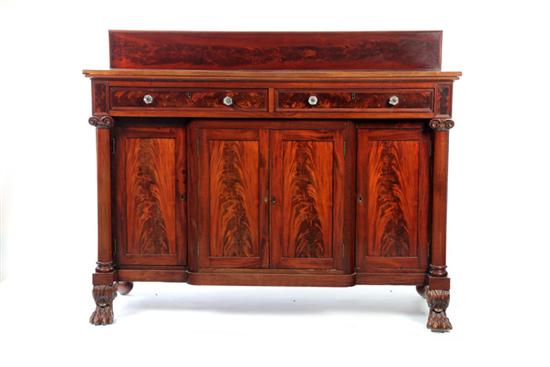 Appraisal: SIDEBOARD Mahogany and mahogany flame grain veneer A beaded gallery