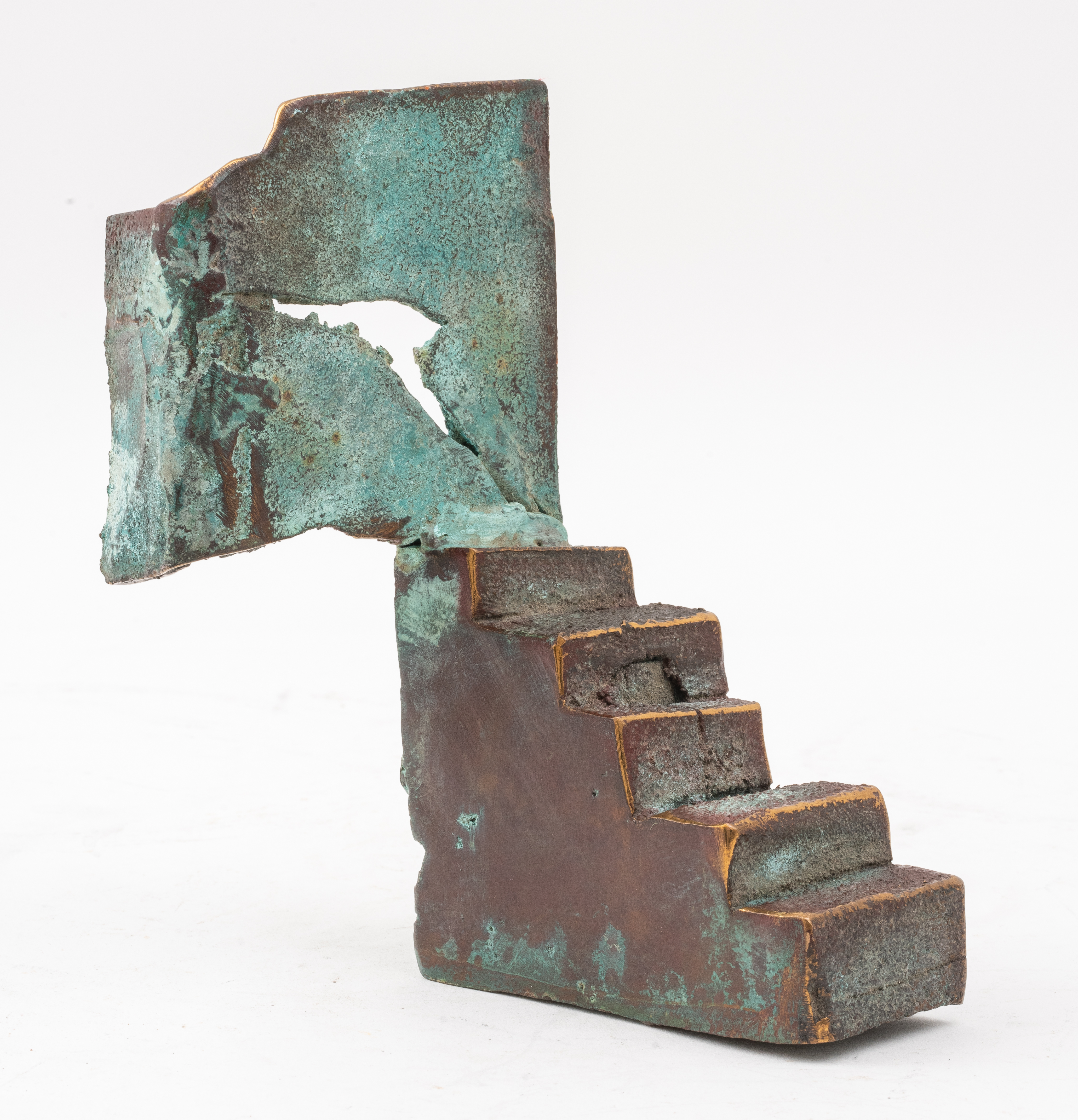 Appraisal: TH C ESTHER FUHRMAN ABSTRACT BRONZE STAIRWAY SCULPTURE Esther Fuhrman