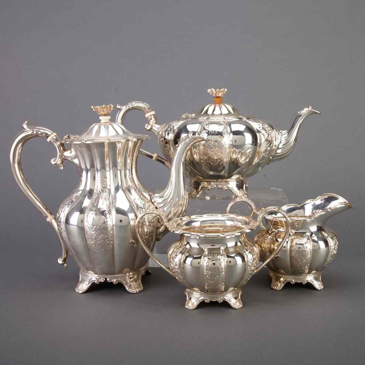 Appraisal: English Silver Tea and Coffee Service Barker Bros Birmingham comprising