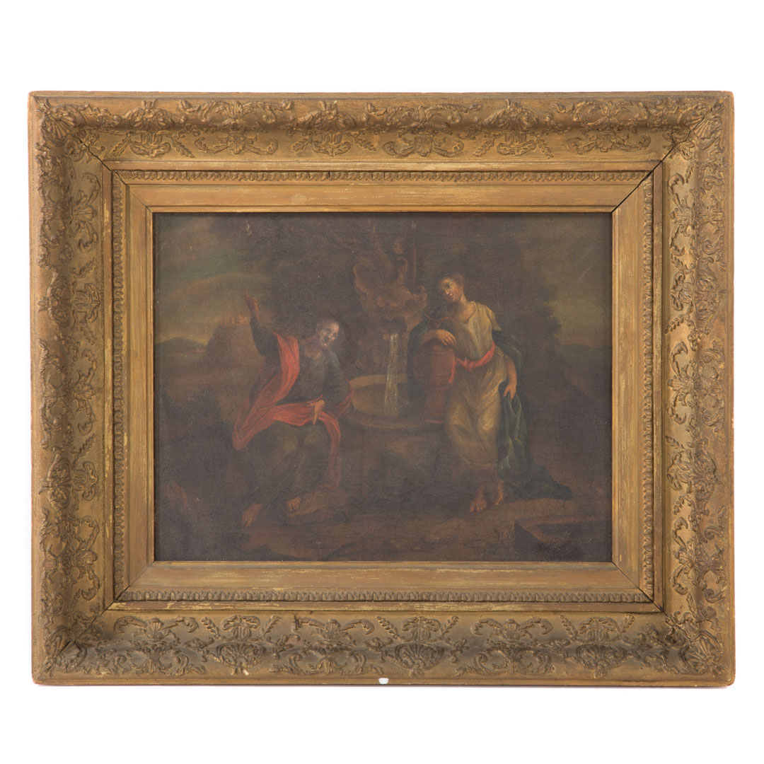 Appraisal: English School th c Woman of Samaria oil Oil on