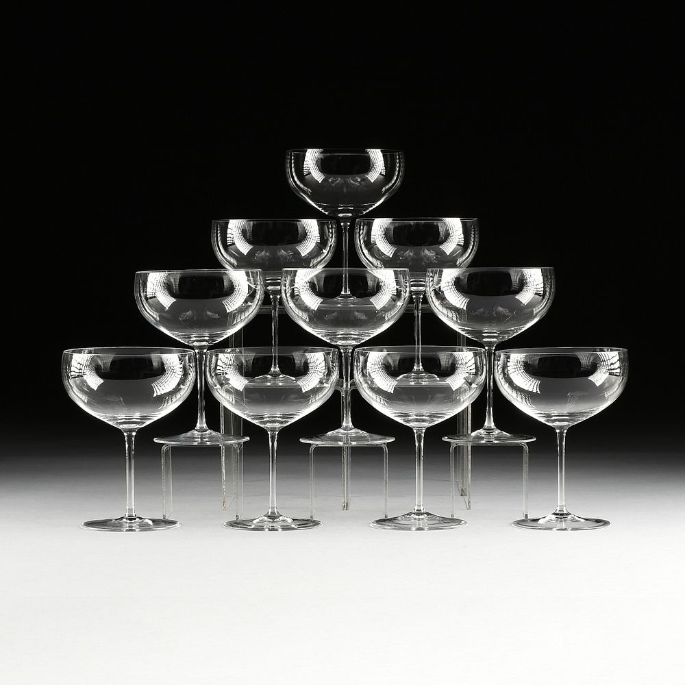 Appraisal: A SET OF TEN LOBMEYR STYLE LARGE MARGARITA COCKTAIL STEMWARE