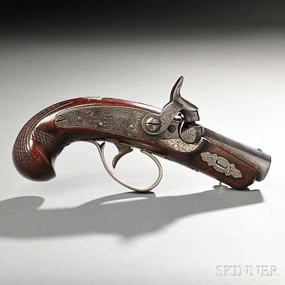 Appraisal: Philadelphia Deringer Pistol c s- s walnut stock with checkered