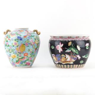 Appraisal: Grouping of Two Mid Century Chinese Porcelain Jardini re and