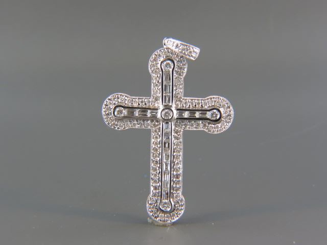 Appraisal: Diamond Cross Pendant round diamonds totaling carats in k white