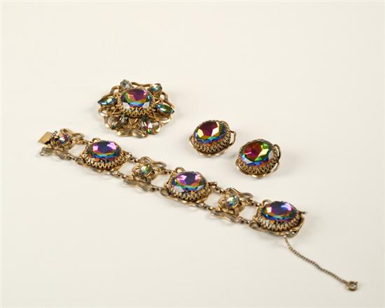 Appraisal: A Schiaparelli Costume Jewelry Demi-parure to Include a bracelet a