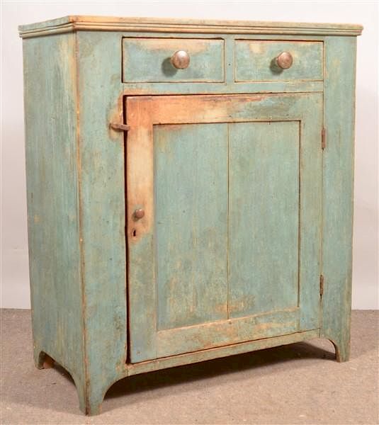 Appraisal: PA Primitive Softwood Jelly Cupboard Pennsylvania Mid th Century Primitive