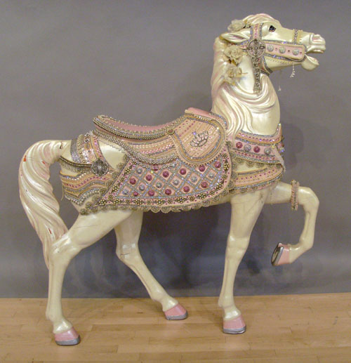 Appraisal: American carved and painted carousel horse early th c h