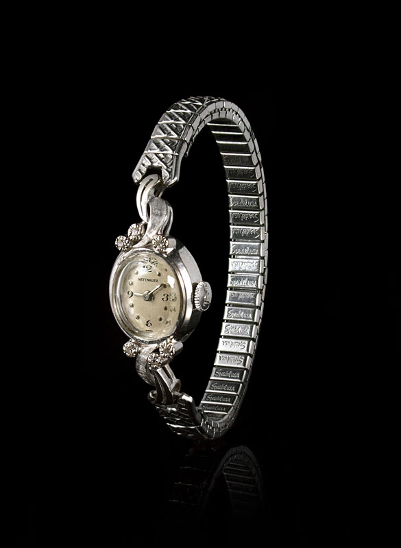 Appraisal: GOLD DIAMOND WITTNAUER LADIES WRIST WATCH Circa k white gold