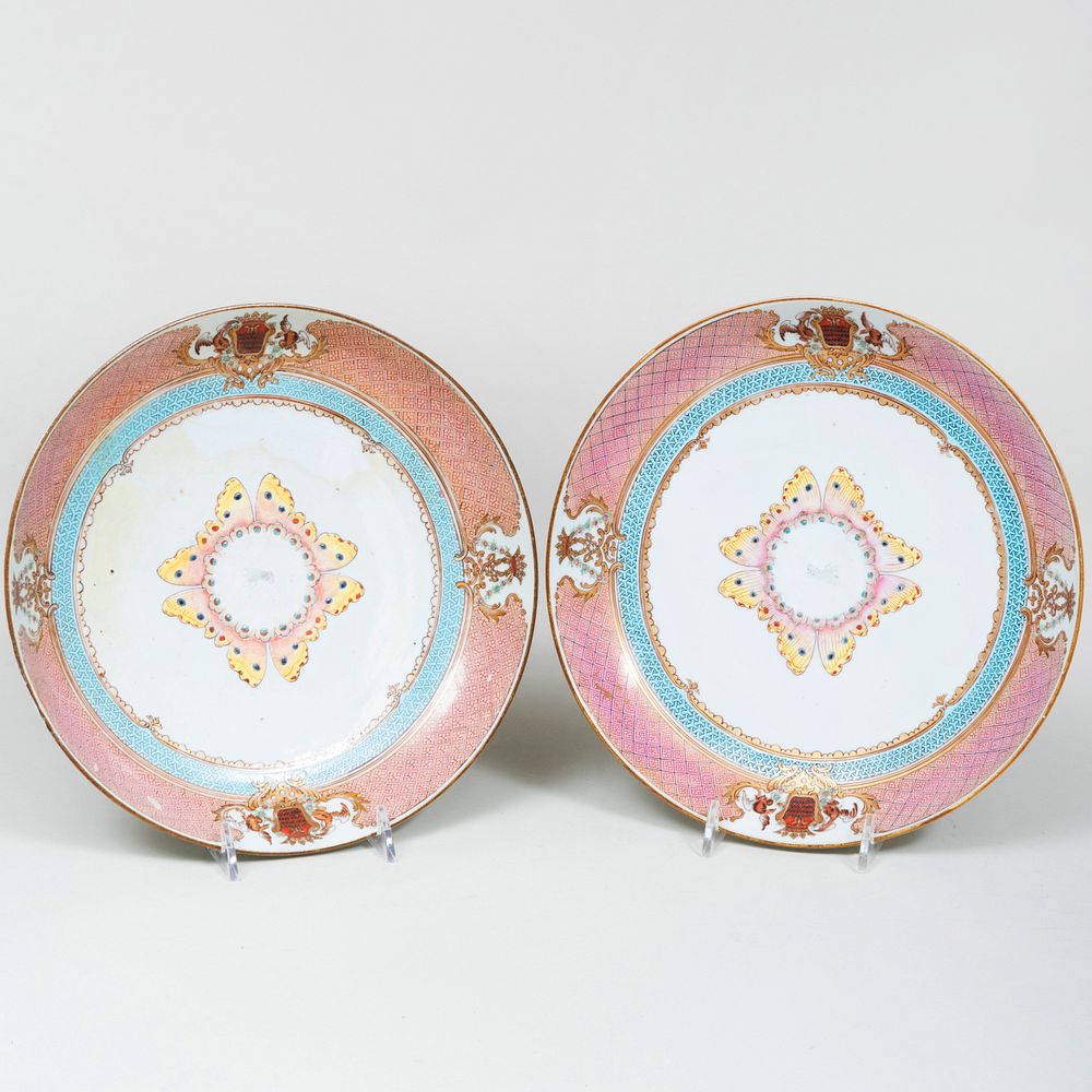 Appraisal: Pair of Chinese Export Porcelain Saucer Dishes Decorated with the