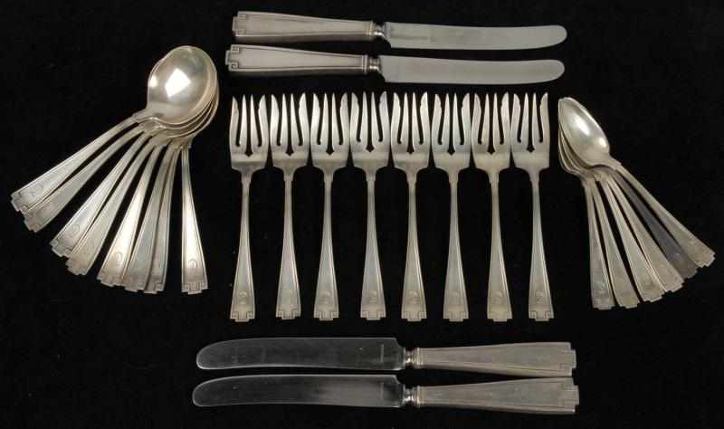 Appraisal: Gorham Etruscas Pattern Initial T Silver Set Description Includes pieces