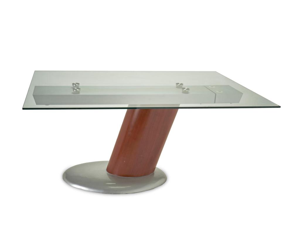 Appraisal: A POSTMODERN EXTENDABLE DINING TABLEA Postmodern extendable dining table Late