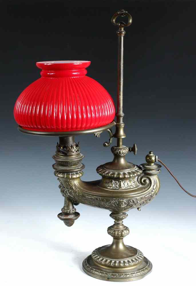 Appraisal: GERMAN BRONZE DESK LAMP - Bronze 'Harvard' Student Desk Lamp