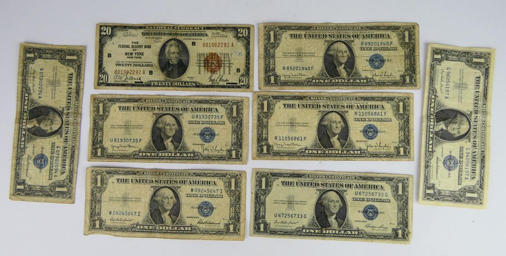 Appraisal: GOLD NOTE ALONG WITH SILVER CERTIFICATE one dollar silver note