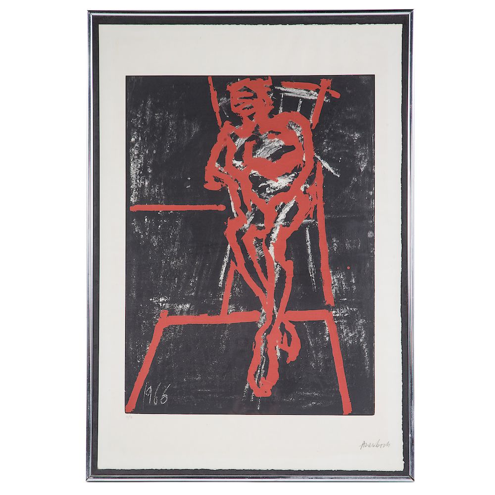 Appraisal: Frank Auerbach Seated Figure German British b Serigraph pencil signed