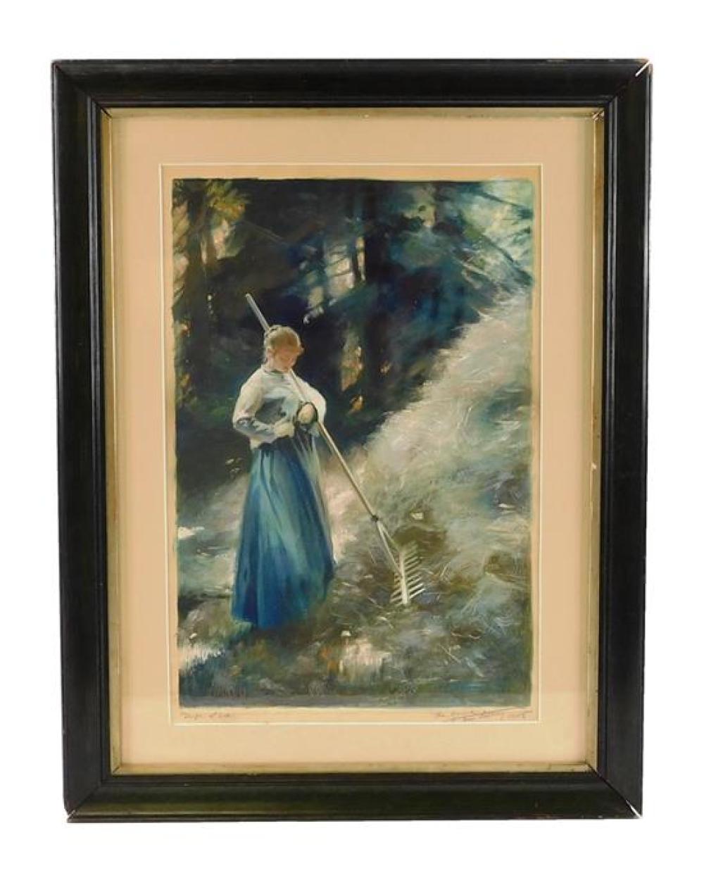 Appraisal: Valentin Marie Alexandre Sellier th th C watercolor depicts Barbizon-style