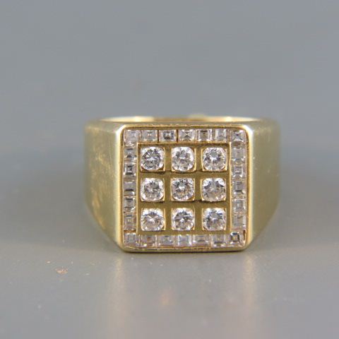 Appraisal: Diamond Ring diamonds round and square stepcut totaling carats high