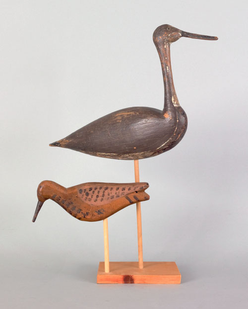 Appraisal: Two shore bird decoys late th early th c one