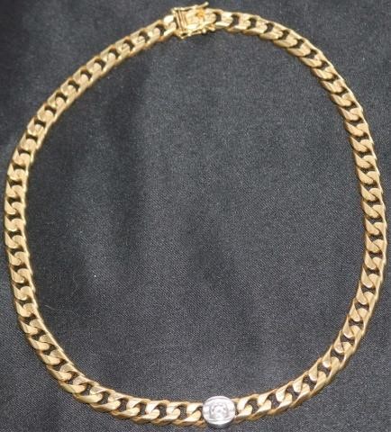 Appraisal: KT YELLOW AND WHITE GOLD AND DIAMOND NECKLACE LINK STYLE