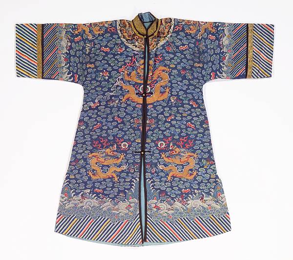 Appraisal: A summer weave gauze dragon robe Late Qing Dynasty Embroidered