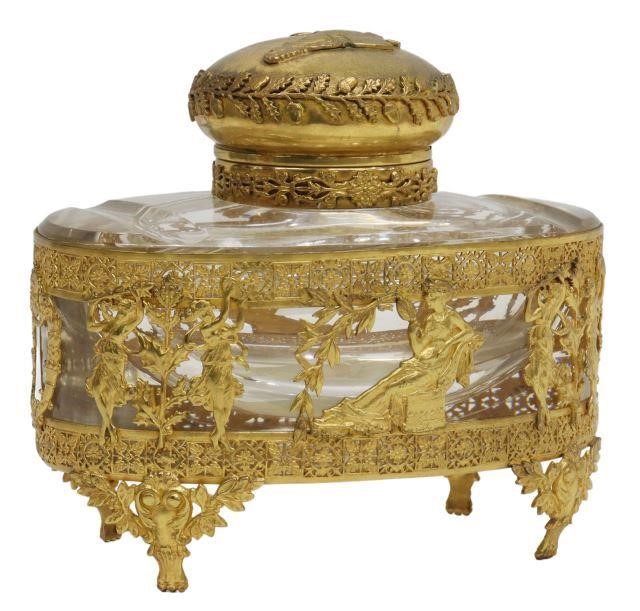 Appraisal: French Empire style desk inkwell attributed to Baccarat th c