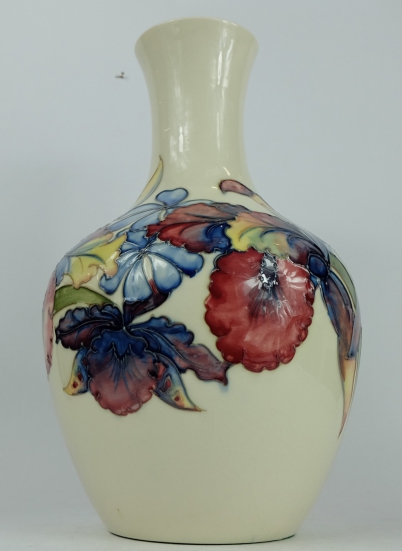 Appraisal: Moorcroft large vase decorated in the orchid design on cream